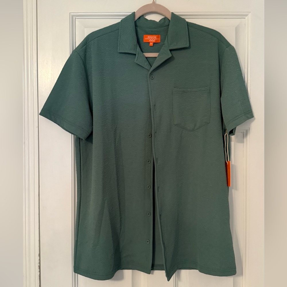 Casual Men's Teal Button Down Shirt